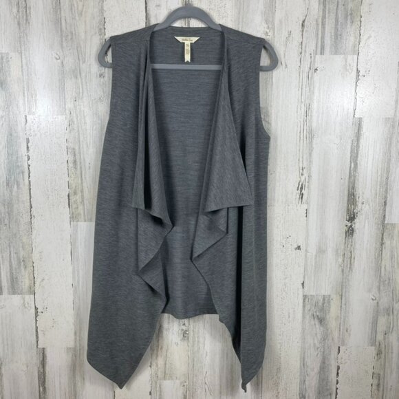 Matilda Jane open front waterfall cardigan gray size Small sleeveless layering - Picture 1 of 7
